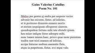 Catullus Poem No101 Read in Latin by Sean Gabb [upl. by Ytak]