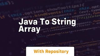 java to string array [upl. by Towers]