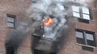 Residents rescued from Edgewater apartment building fire 2 injured [upl. by Enos]