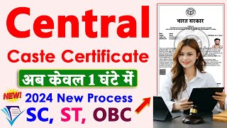 2024 central caste certificate online kaise banaye  central caste certificate for sc st obc [upl. by Ifill]