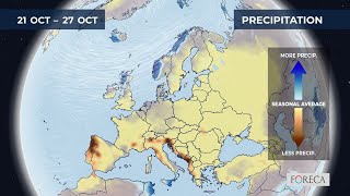 Monthly precipitation forecast for Europe 16102024 [upl. by Enajaras]