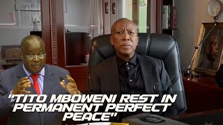 WATCH Julius Malema sends his condolences to the family of the late Finance Minister Tito Mboweni [upl. by Lehcer]