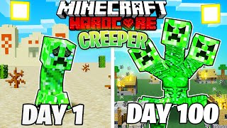 I Survived 100 DAYS as a CREEPER in HARDCORE Minecraft [upl. by Bailie]