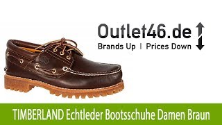 TIMBERLAND Echtleder Bootsschuhe 3 Eye Classic Lug Damen Braun  Outlet46de [upl. by Antoinette325]