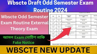 Wbscte Draft Odd Semester Exam DateWbscte Official 3rd amp 5th Semester Exam DatesExternal Exam Date [upl. by Dulcine821]