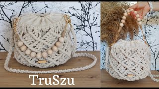 Makrama Jak Zrobić TOREBKĘ KUBEŁEK Splot Diament  Macrame Bag Tutorial DIY  BOHO BAG [upl. by Trueblood]