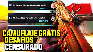 Como completar los desafíos CENSURADO en WARZONE temporada 5 Camuflaje GRATIS desafíos CENSURADO [upl. by Eniruam410]