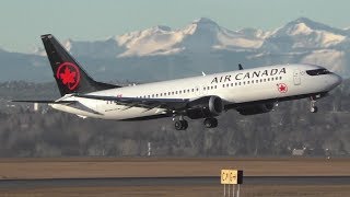 FIRST VISIT Air Canada 737 MAX 8 CFSCY Takeoff Touch and Go x2 at Calgary Airport [upl. by Sharman930]