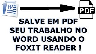 Salvando em PDF no Word com o Foxit Reader [upl. by Wallas]