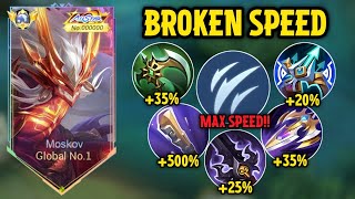 TOP GLOBAL MOSKOV FULL ATTACK SPEED BUILD DI RANK TINGGI BROKEN SPEED AUTO MANIAC  MLBB [upl. by Yffub]