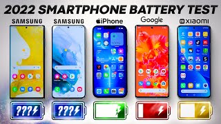 Samsung S22 Ultra vs S21  iPhone 13 Pro Max  Pixel 6 Pro  Xiaomi 12 Pro Battery Life Drain Test [upl. by Anirrak]