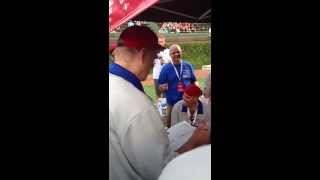 Bill Murray at Woodys Wiffle Ball Classic at Wrigley Field [upl. by Akinyt490]