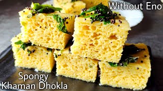 Spongy Khaman Dhokla  Perfect जालीदार ढोकला  Without Eno Without Curd Besan Dhokla Recipe [upl. by Nicolis]