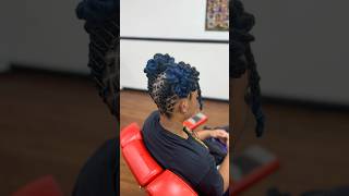 I want to be a loc petal 🧘🏽‍♀️locs locstyles dreadstyles bluehair locpetals barrelroll updo [upl. by Lerraj]