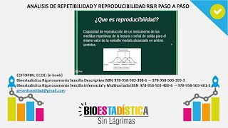 ANÁLISIS DE REPETIBILIDAD Y REPRODUCIBILIDAD RampR PASO A PASO BioEstadística Sin Lágrimas [upl. by Ramoj]