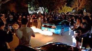 CHAOS BREAKS OUT AT CAR MEET LA Street Meet surrounded by Police [upl. by Greenlee931]