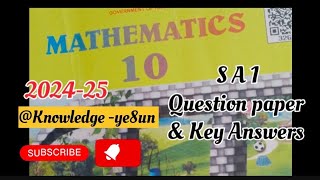 10th mathematics SSLC S A 1question paper official key answer 2024 English knowledgeye8un [upl. by Caldeira]