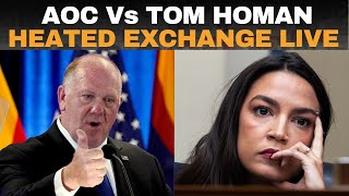 US News Live Heated Exchange Between AOC and Trumps Border Czar Over Border Security  Trump 20 [upl. by Tjaden298]