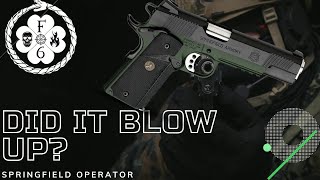 Springfield 1911 Operator Review Unexpected Explosion [upl. by Nwahsiek]