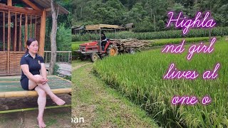 Female highland driver driving a tractor to transport firewoodQuangMinhToan [upl. by Ogden]