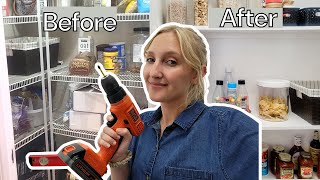 DIY Pantry Makeover on a Budget  Pantry Remodel Start to Finish  Kitchen Organization [upl. by Annahvas407]