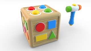 Learn Shapes with Wooden Educational Toys  Colors and Shapes Collection for Children [upl. by Anama802]