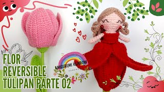 SORPRENDETE Tulipan Reversible a Crochet  Parte 02 [upl. by Karyn]