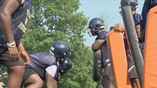 High school football practices begin after shortened offseason [upl. by Reedy]