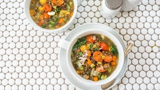 Easy Vegan Lentil Soup Slow Cooker [upl. by Ingamar]