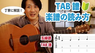 楽譜が読めない方へ！TAB譜・楽譜の読み方【初心者ギターレッスン】 [upl. by Nlyak]