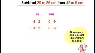 Subtraction  Metres and Centimetres [upl. by Betty]