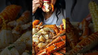 EATING JUMBO LUMP KING CRAB LEGS MUKBANG asmr seafoodboil seafood CRABLEGS [upl. by Adnuhsed662]