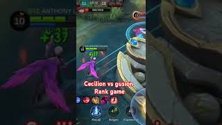 Cecilion vs gusion rank game 💪👊anthonygametv mobilelegends automobile mlbb car montage tv [upl. by Ajssatsan]