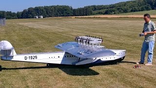 DORNIER DOX FLYING BOAT GIGANTIC RC MODEL AIRCRAFT PRESENTATION  RC Airliner Meeting Airshow 2015 [upl. by Yasmar]