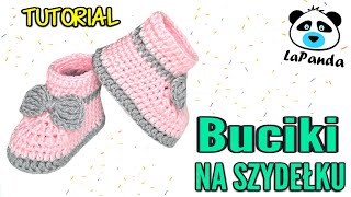 ŁATWE BUCIKI NA SZYDEŁKU DLA NIEMOWLAKA 1 Jak zrobić  LaPanda CROCHET BABY SCHOES [upl. by Clancy]