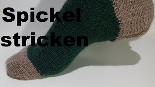 Socken stricken  Spickel und Maschenaufnahme nach Ferse [upl. by Hamrah]