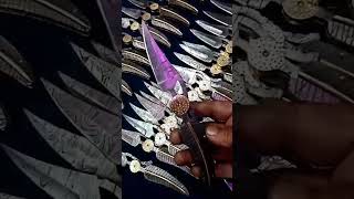 Handmade Damasus Folding leaf knifefoldableknife foldingknife handmade pocketknife ajtrader [upl. by Amargo268]