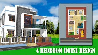 Duplex house design 4 bedroom with floor plan with inner garden with interior design manis home [upl. by Jotham370]