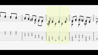 Luigi Boccherini Minuet with full tablaturesheet music for solo fingerstyle guitar [upl. by Rrats]