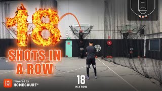 Basketball Automatic 3pointers 18 in a row with HomeCourtAi App 🏀 🔥 [upl. by Thurmann]