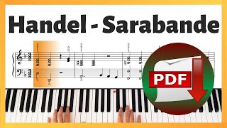 Handel  Sarabende in D minor for Piano  Piano Tutorial  Piano Notes [upl. by Jaqitsch865]