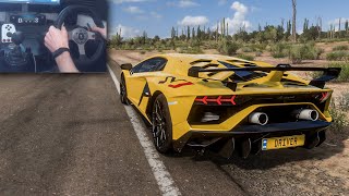 Lamborghini Aventador SVJ  Forza Horizon 5 Steering Wheel Gameplay [upl. by Ayisan]