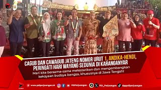 Paslon Gubernur Jateng Nomor Urut 1 AndikaHendi Peringati Hari Wayang Sedunia di Karanganyar [upl. by Croom]