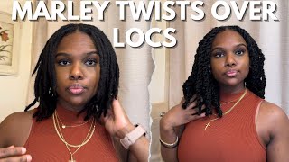 Its protective style season so I did Marley twists over my locsfor the FIRST TIME [upl. by Eelak607]