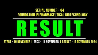 Result  FREE Book Giveaway 04  2024  quotFoundations in Pharmaceutical Biotechnologyquot Book [upl. by Grethel660]