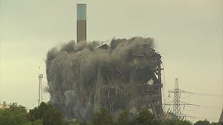 Watch Didcot power station demolition [upl. by Ynoble]