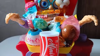 ASMR🏄‍♀️POURING MINI COLA CANDY UNWRAPPED DISNEY POP QUAIL EGG EYES MARSHMALLOW IN GRANNYS PLATEr [upl. by Eintihw]