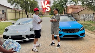 Ghost Hlubi’s Porsche Vs Sasha Domnikov’s AMG Race For R50 000 [upl. by Rahs65]