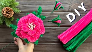 How to Make Flowers Pipe Cleaner with Chenille Wire Making Tutorial Crafts [upl. by Acimak]