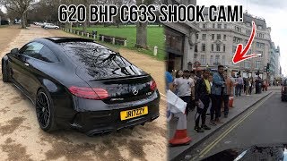 SHOOK CAM 620 BHP C63s MERCEDES AMG SCARING PEOPLE IN PUBLIC [upl. by Ire239]